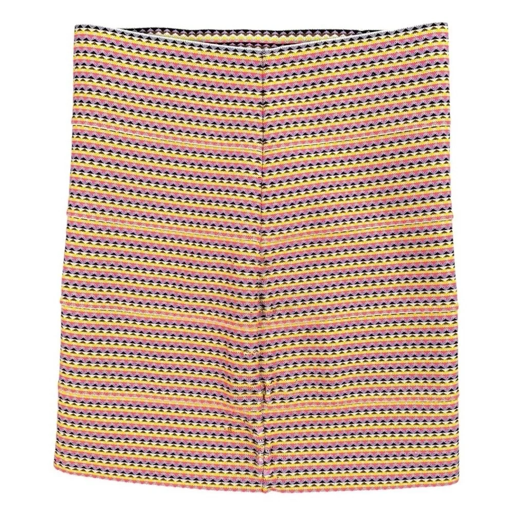 Y2K Pleasure Doing Business Multicolor Bandage Stretchy Mini Skirt Size S